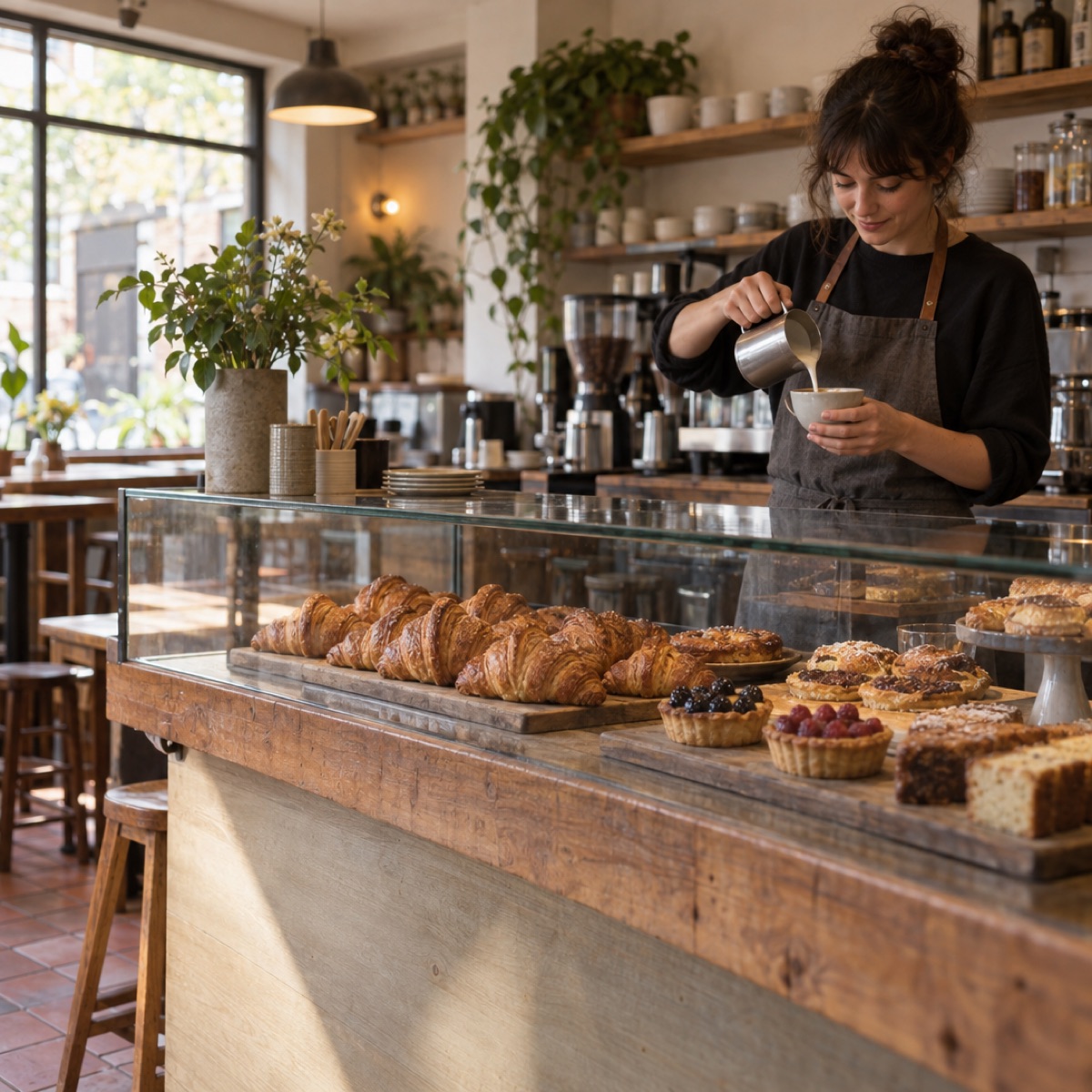 Comptoir d'un café de quartier